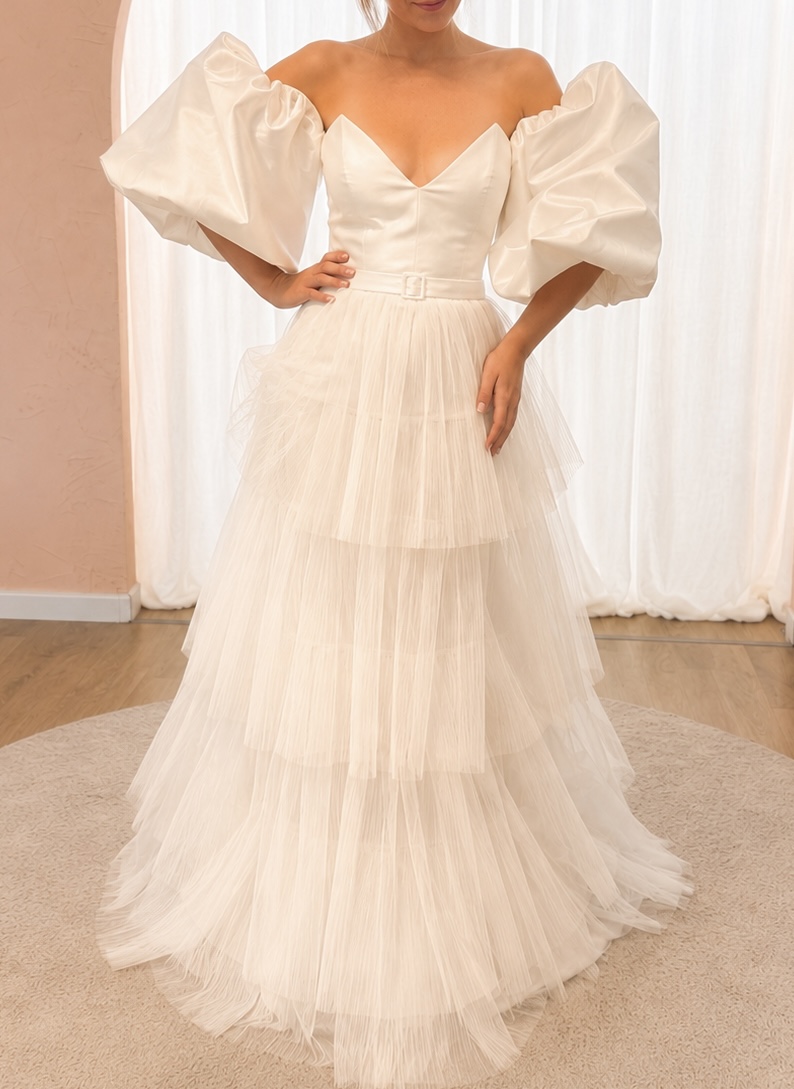 Mikado Puff Sleeves