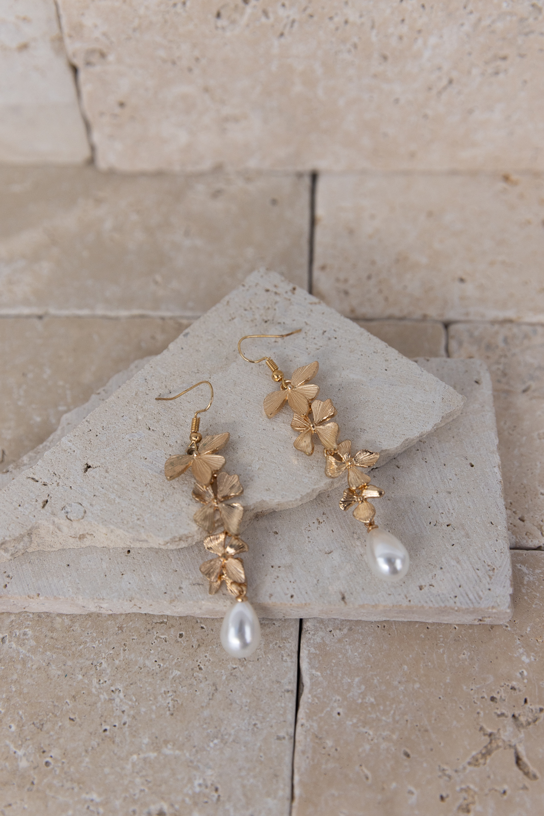 Golden Orchid Drop Earrings
